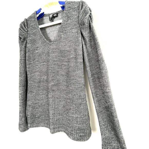 W By Worth Womens Pullover Sweater Size Small V Neck Herringbone Wool Blend Gray - Picture 4 of 8